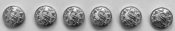 "S" Button, Set of 6 SMALL NICKEL "S" Buttons ONLY.